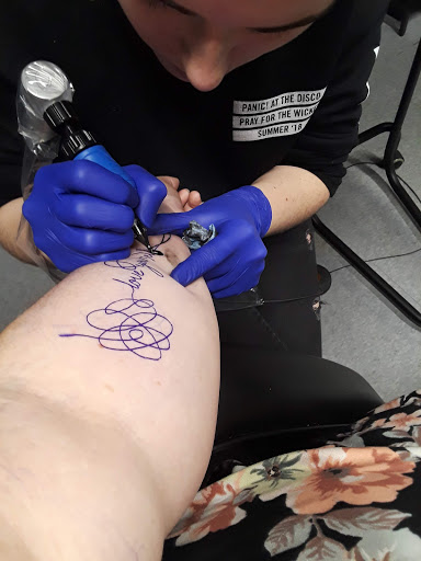 Explore nail technician tattoo ideas, creative tattoo ideas in Manhattan, available at Mash-Up Gallery