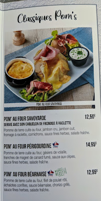 Restaurant familial La Pataterie à Sarrebourg (le menu)