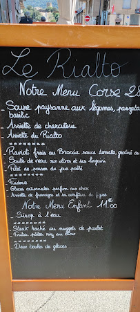 Restaurant Le Rialto à L'Île-Rousse (la carte)