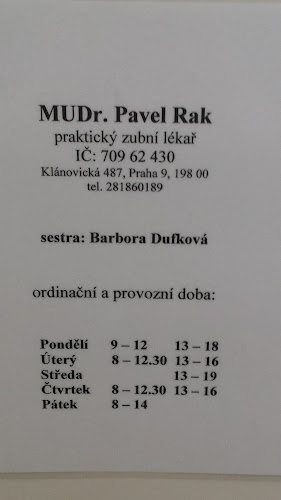 Recenze na Rak Pavel MUDr. v Praha - Zubař