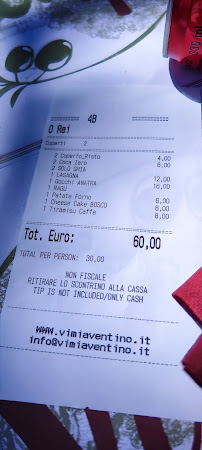 ViMi Aventino à Rome menu