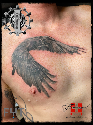 Explore mid arm tattoo ideas, creative tattoo ideas in Moweaqua, available at Fleshwound Tattoo