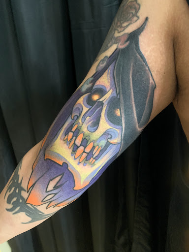 Explore men tattoo ideas leg, creative tattoo ideas in Albuquerque, available at Blacklist Tattoo Parlour Tattoo Shop in Albuquerque