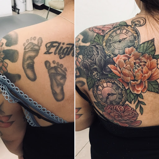 Explore father and daughter tattoo ideas, creative tattoo ideas in Bakersfield, available at Art Studio