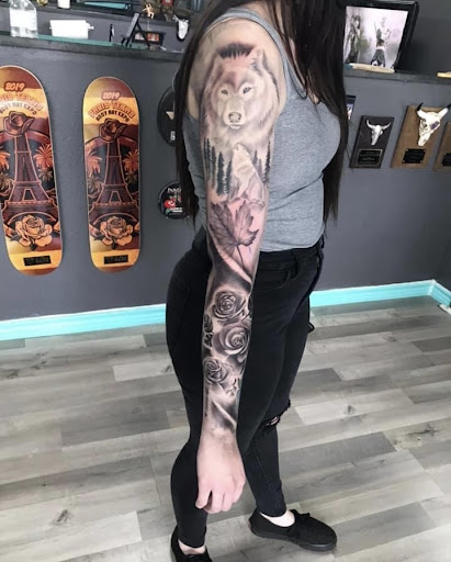 Explore dystopian tattoo ideas, creative tattoo ideas in Forney, available at Royal Circle Tattoo studio