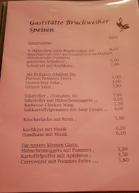Menu du Gaststätte Bruchweiher à Biblis
