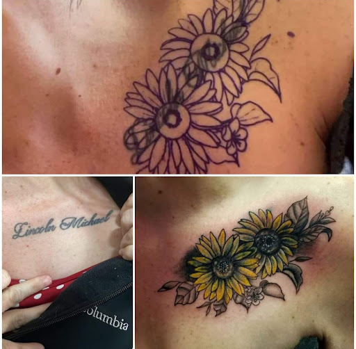 Explore tattoo scroll ideas, creative tattoo ideas in Willis, available at Bizarres llc at Dirtles s Design Studio