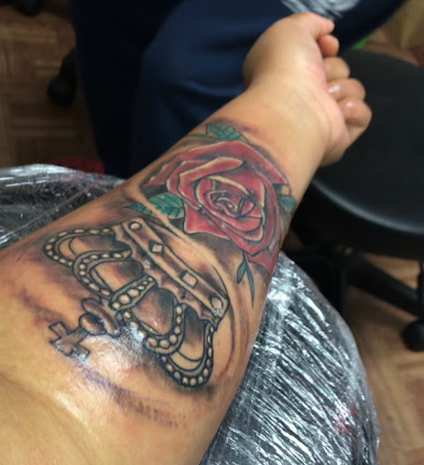Explore husband name tattoo ideas for wife, creative tattoo ideas in Mattapan, available at Boston Ink Body Art Specialist