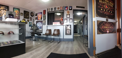 Explore knee tattoo ideas for men, creative tattoo ideas in Rockford, available at Euro Tattoo