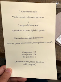 Menu / carte de Nasturzio à Albino