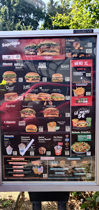 Menu / carte de Quick Melun Boissenart à Cesson