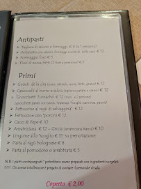 Menu / carte de Trattoria Tipica Turnachè à Cevo