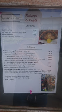 La Kabylie à Calais menu