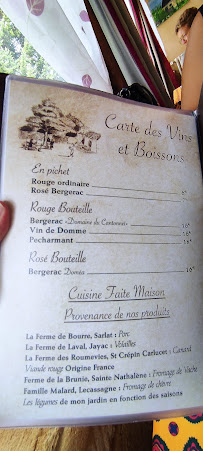 Menu du Auberge Roustigou à Archignac