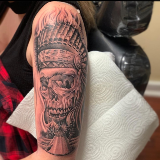 Explore galaxy tattoo ideas black and white, creative tattoo ideas in Plainfield, available at Boundless Tattoo Company