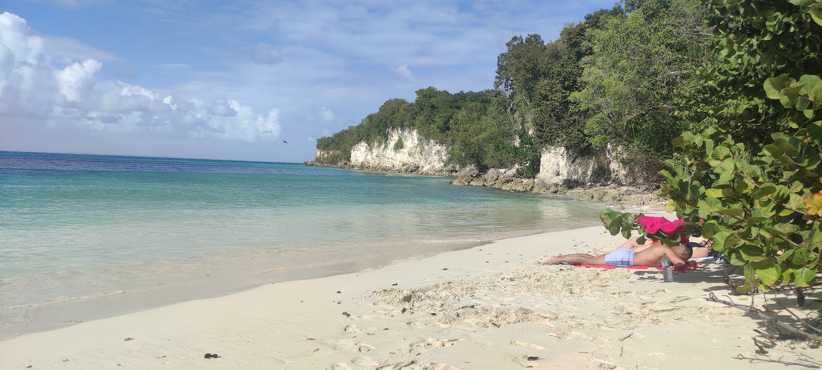 Photo de Marie Galante beach avec l'eau cristalline de surface