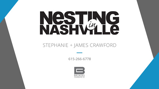 Stephanie & James Crawford. The Nesting In Nashville Team at Brokers Cooperative
