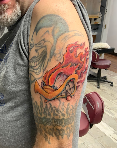 Explore railroad tattoo ideas, creative tattoo ideas in Des Moines, available at Skin Kitchen Tattoo