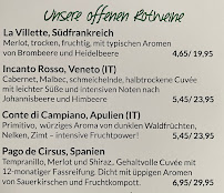 Menu du Refugio à Unna