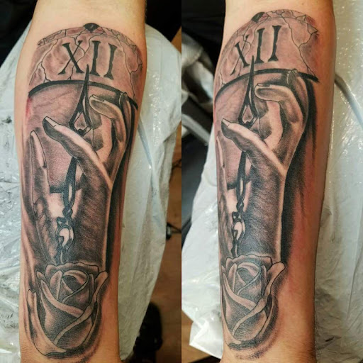 Explore haunted house tattoo ideas, creative tattoo ideas in Douglasville, available at BIG TIME CUSTOMZ TATTOO