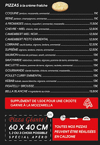 Menu / carte de Pizza Bella à Istres