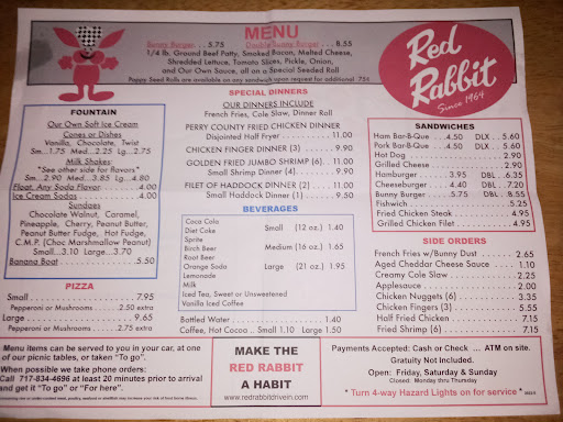 Hamburger Restaurant «Red Rabbit Drive-In», reviews and photos, 60 Benvenue Rd, Duncannon, PA 17020, USA