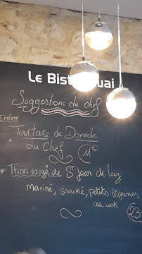 Restaurant français Le Bistro'Quai à Bayonne (le menu)