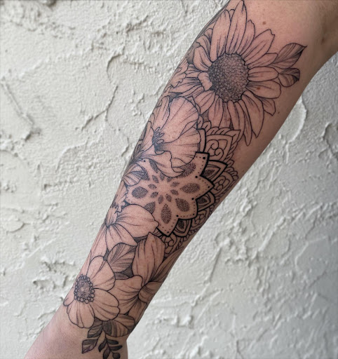Explore rave tattoo ideas, creative tattoo ideas in Hinesville, available at Dark Horse Art Studios