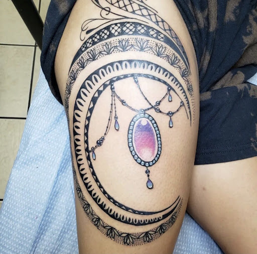 Explore feminine neck tattoo ideas, creative tattoo ideas in Bethel Park, available at Human Production Gallery