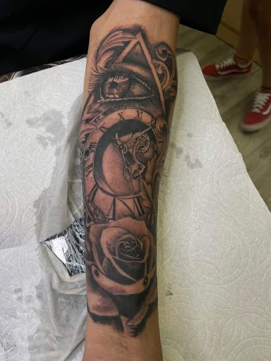 Explore koi fish sleeve tattoo ideas, creative tattoo ideas in Los Angeles, available at Oaxaca Ink tattoo shop