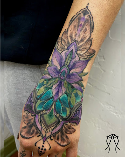 Explore mountain biking tattoo ideas, creative tattoo ideas in Scipio Center, available at Ace of Wands Private Tattoo & Tarot Studio . Appointment Only