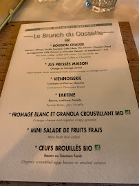 Café Cassette à Paris menu