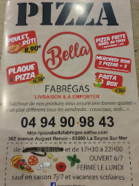 Pizza Bella Fabregas à La Seyne-sur-Mer menu