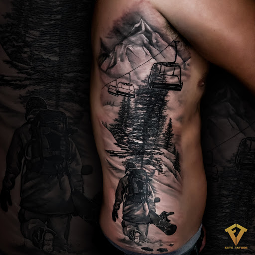 Explore rib tattoo ideas for guys, creative tattoo ideas in Hialeah, available at Fame Tattoos