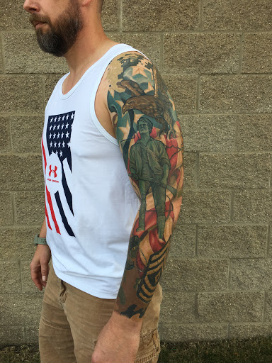 Explore skull rose tattoo ideas, creative tattoo ideas in Saint Paul Park, available at Lady Liberty Tattoo