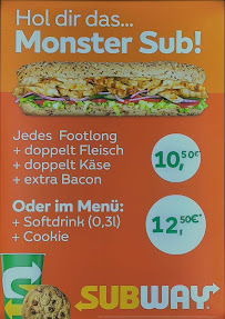 Menu du Subway à Bonn
