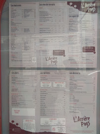 Restaurant français L'Arrière Pays à Lille - menu / carte