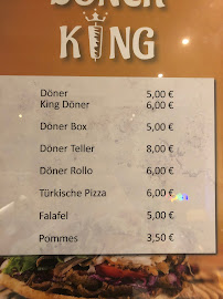 Menu / carte de Döner King à Schwerin