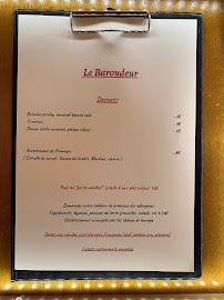 Restaurant Le Baroudeur à Sanary-sur-Mer (la carte)
