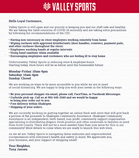 Sporting Goods Store «Valley Sports», reviews and photos, 102 1st Ave W, Shakopee, MN 55379, USA