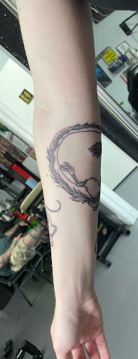 Explore grandfather clock tattoo ideas, creative tattoo ideas in Meridian, available at Creative Pain Tattoo Studio