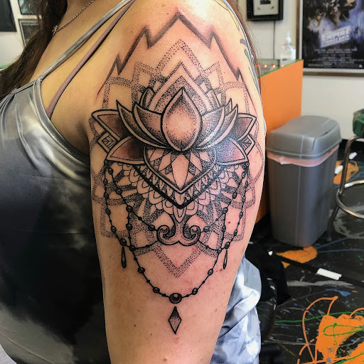 Explore kneecap tattoo ideas, creative tattoo ideas in Redding, available at Caddy Daddys