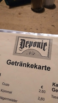 Restaurant allemand Deponie Nr.3 à Berlin (le menu)