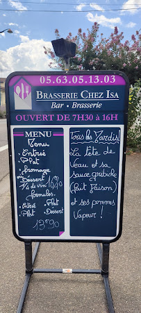 Menu du Brasserie Chez Isa à Moissac