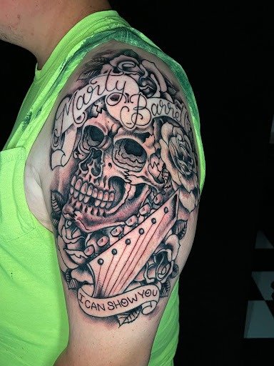 Explore mad max tattoo ideas, creative tattoo ideas in Georgetown, available at Iron Rite Tattoo South