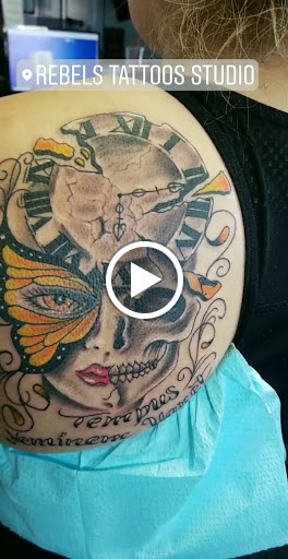 Explore back thigh tattoo ideas, creative tattoo ideas in Wenatchee, available at Rebels Tattoo Studio