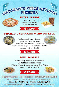 Menu du Ristorante Pizzeria Pesce Azzurro à Porto Recanati