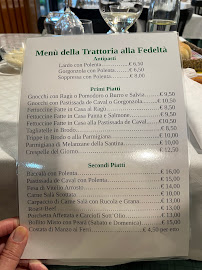 Menu / carte de Trattoria alla Fedeltà di Aldegheri Nadia e c. Snc à Verona