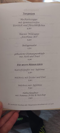 Forsthaus Todtenrode à Thale menu