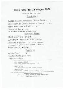 Menu / carte de Ristorante Ul Taribul à Malgesso